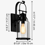 Cargar imagen en el visor de la Galería, Aplique de Pared Industrial Cilíndrico Ivoran - Diseño de Pantalla de Vidrio, Iluminación Moderna de Pared U12