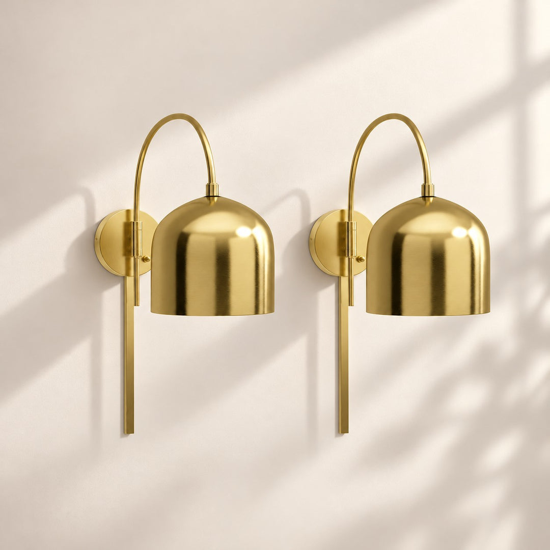 Dome Arm Plug-In Cord Arched Metal Wall Sconce