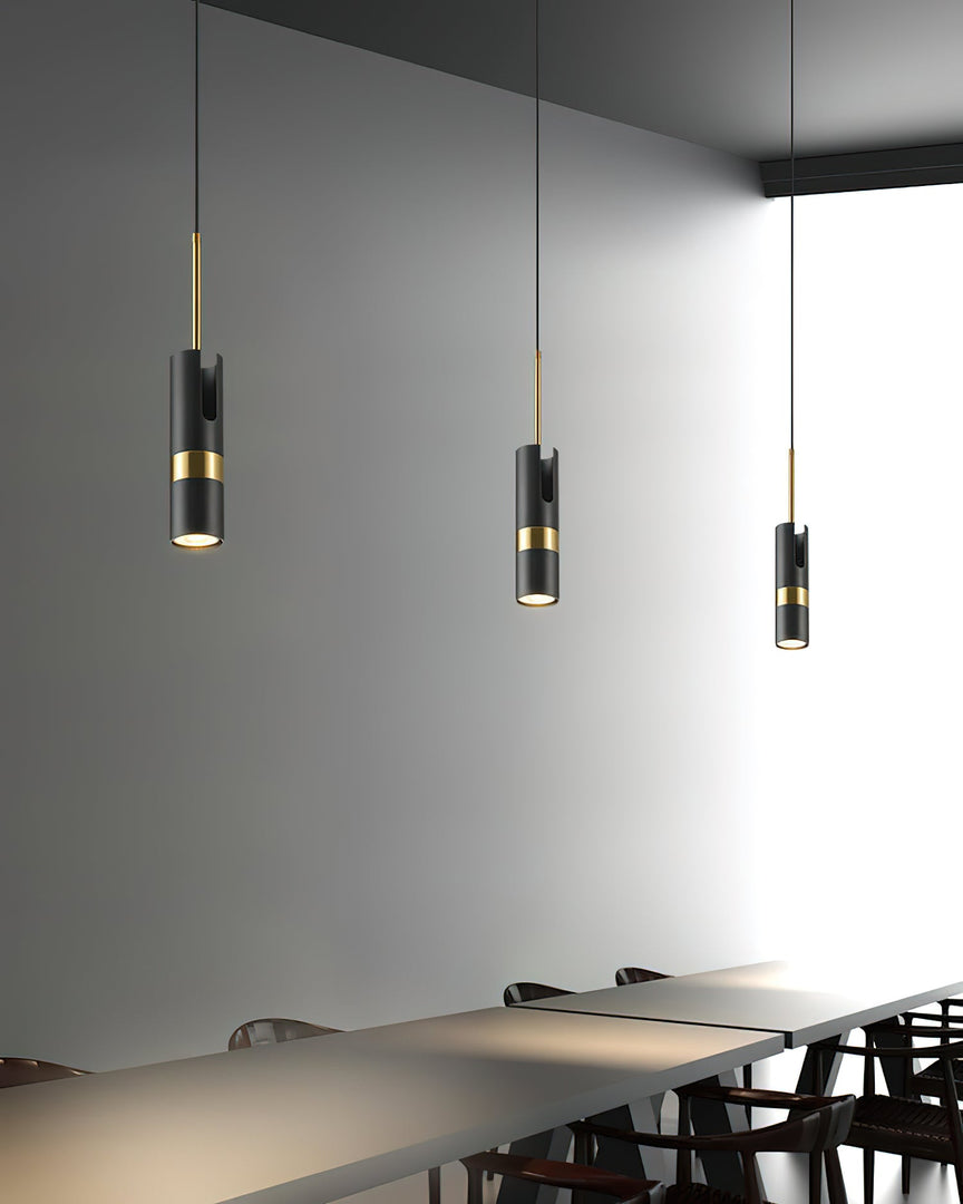 Black And Gold Metal Hardwired Pendant Light