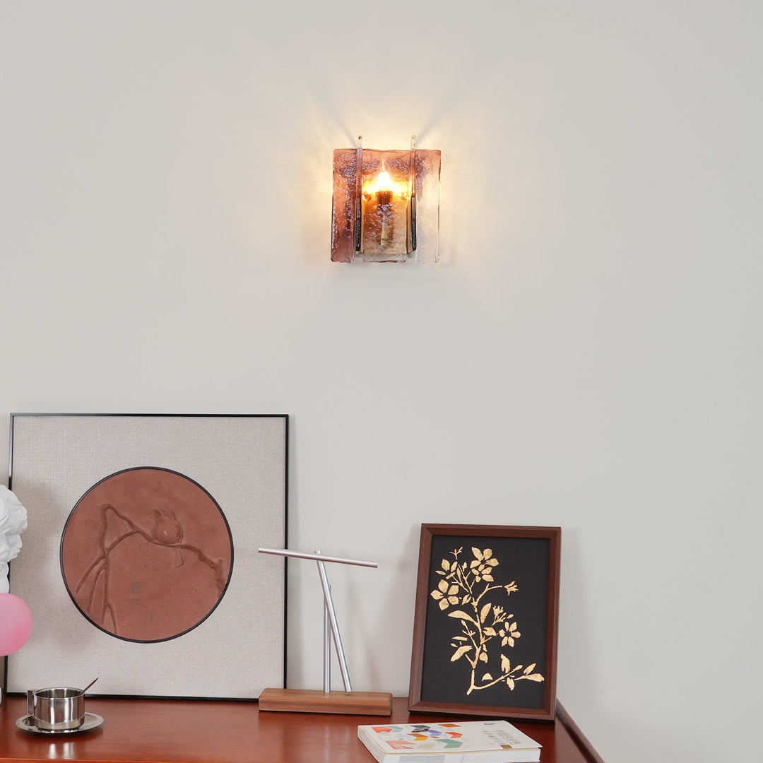 Verdura Architectural Wall Mounted Lamp with Glass Panel Design