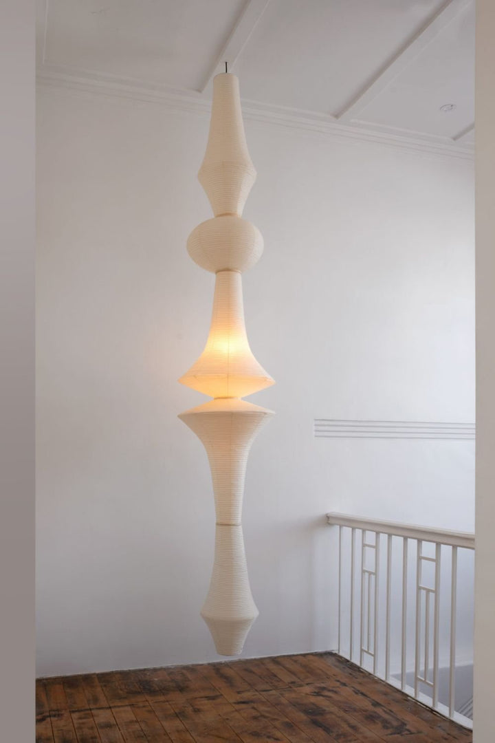White Handcrafted Mulberry Paper Swag Light