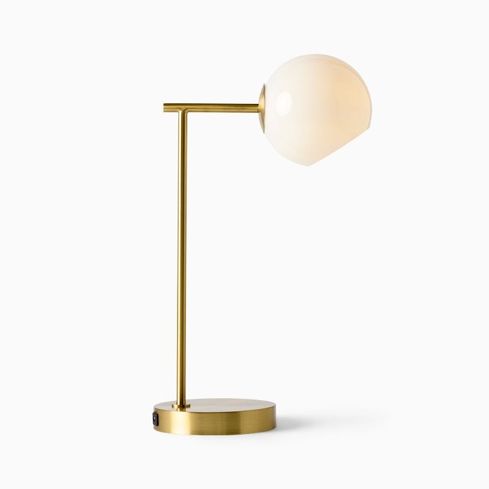 Lámpara de mesa USB de cristal Brina: moderna lámpara de noche con estilo