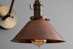 Charger l&#39;image dans la visionneuse de galerie, Conique Metal Industrial Wall Sconce with Adjustable Arm - Vintage Copper Cone Shade for Task Lighting
