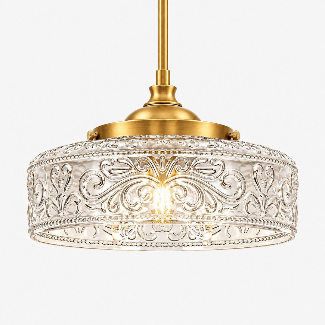 Vintage Adjustable Glass Pendant Light