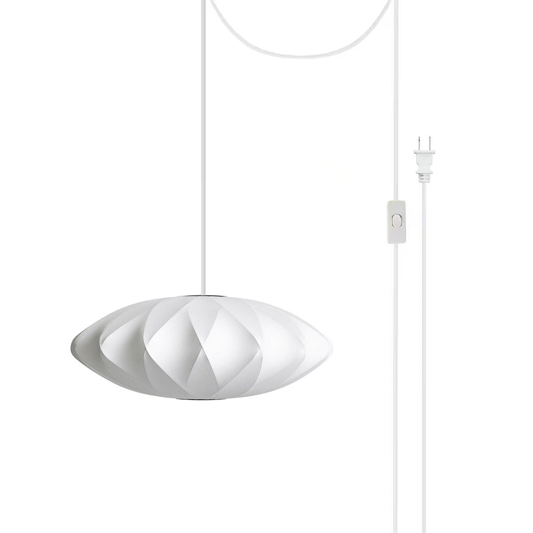 White Geometric Wire Swag Pendant Light
