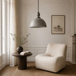 Cargar imagen en el visor de la Galería, silver pendant light in a quiet lounge corner