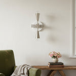 Charger l&#39;image dans la visionneuse de galerie, Pyralis Cone Art Deco Brass Sconce - Industrial Vanity Light
