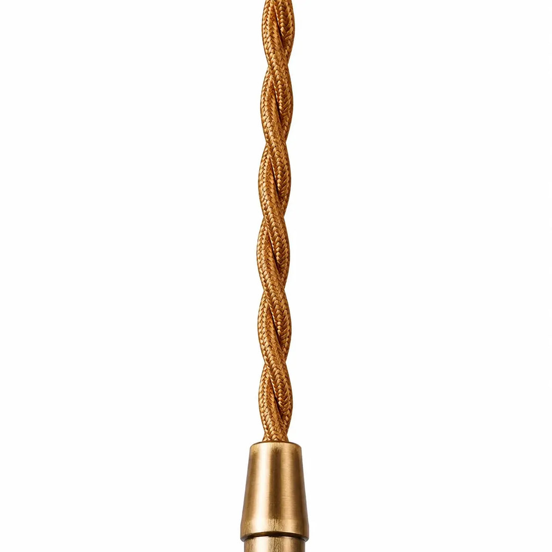 Braided pendant cord and metal collar detail