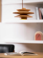 Load image into Gallery viewer, Layered Wood Plug-In Swag Pendant