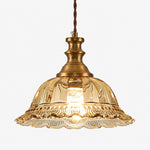 Cargar imagen en el visor de la Galería, Vintage Fluted Glass Pendant Light for Kitchen &amp; Dining