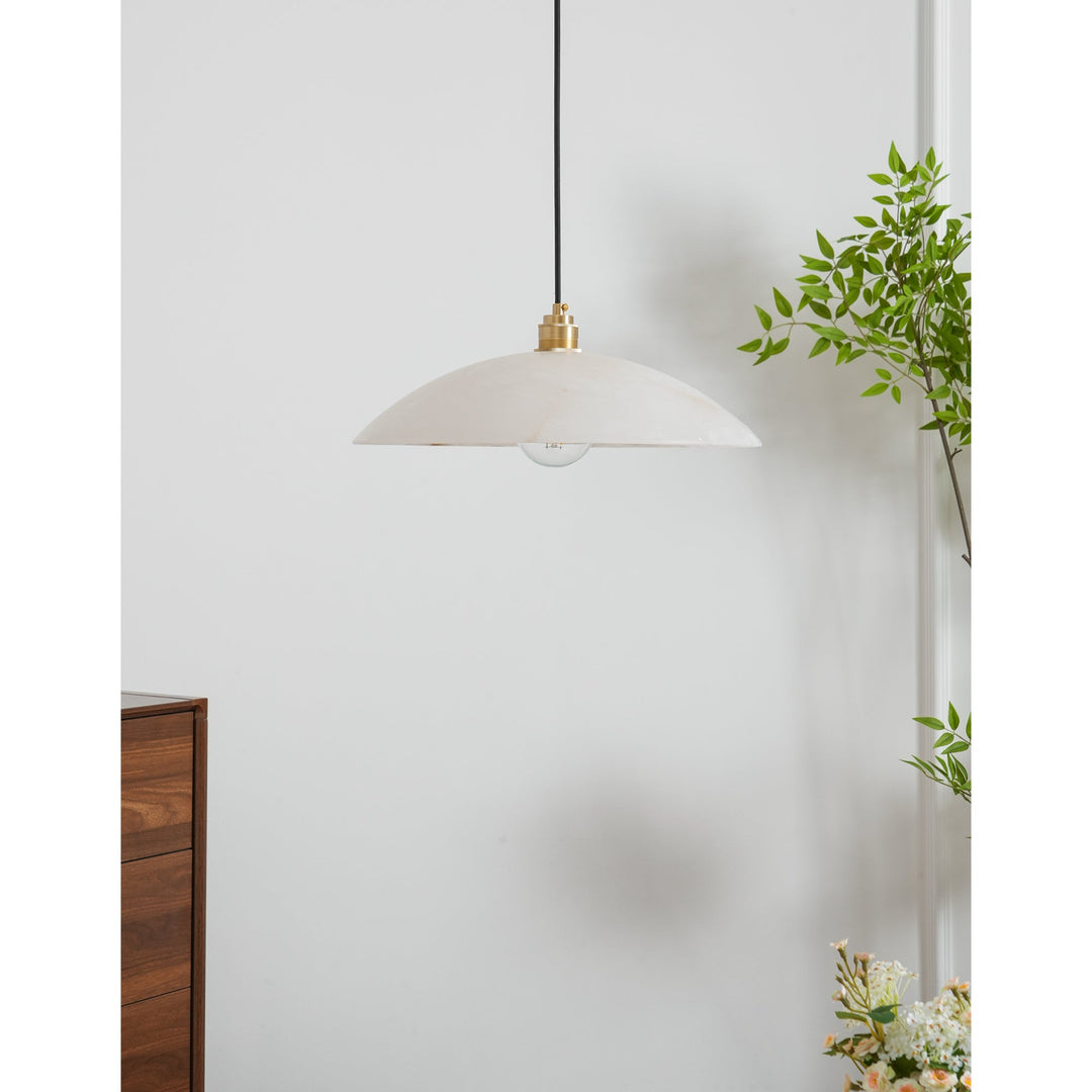 Natural Stone Plug-In Swag Pendant Light