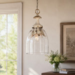 Load image into Gallery viewer, Vintage Distressed Glass Petal Pendant Light