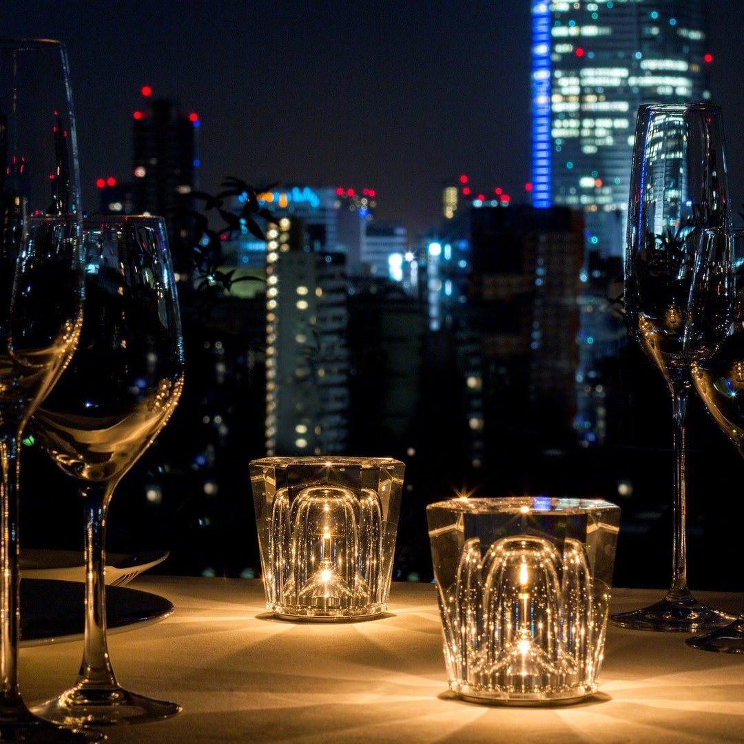 Lampe de table en cristal diamant (batterie intégrée)