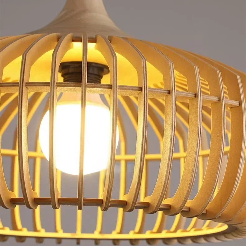 Lámpara Colgante de Madera Japandi Halo Zen