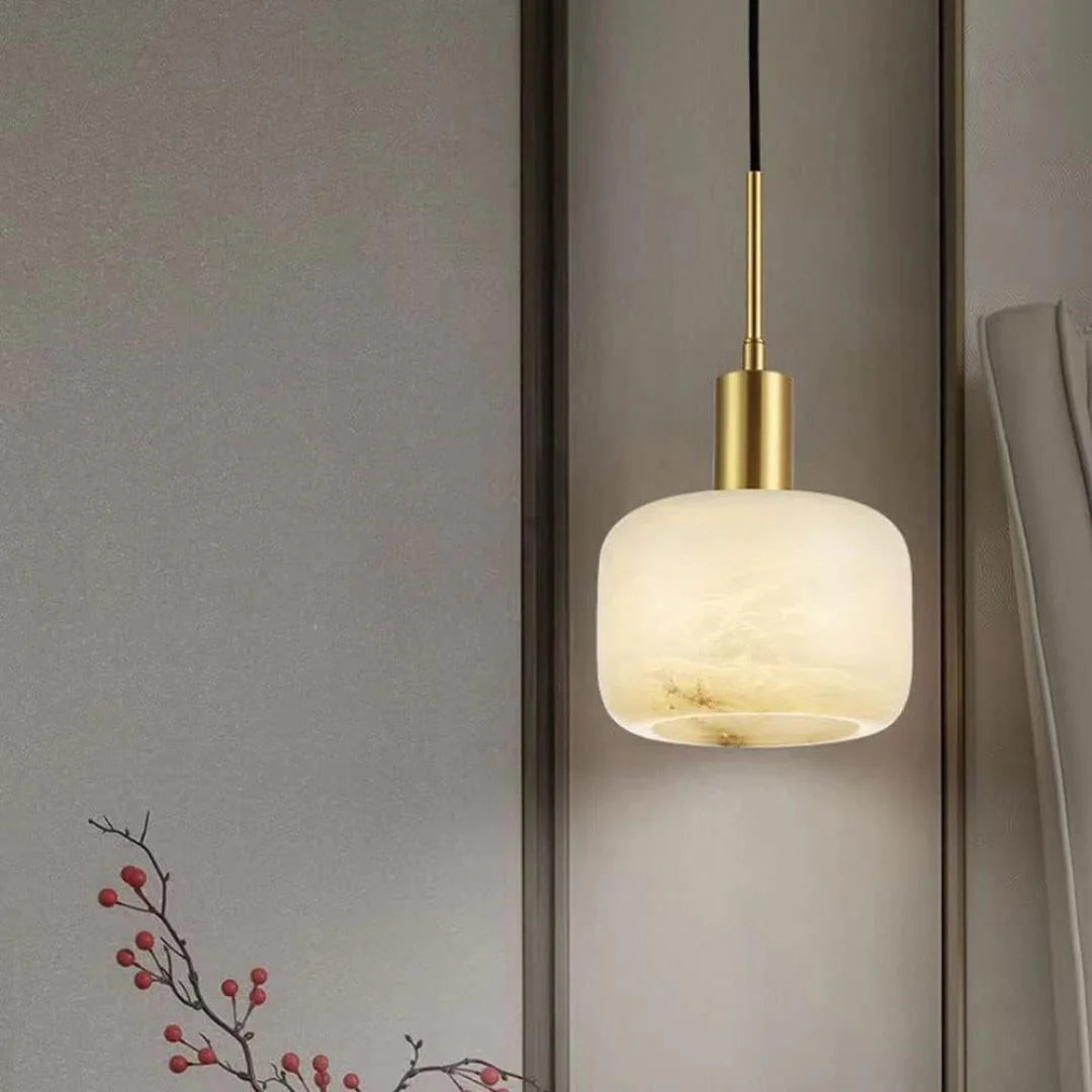 Velia Eichel Alabaster Minimalistische Pendelleuchte