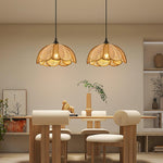 Bild in Gallery-Viewer laden, Layered Rattan Petal Plug-In Swag Pendant