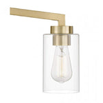 Cargar imagen en el visor de la Galería, Lámpara de pared con cilindro de vidrio industrial Brassiq - Luz para tocador de baño estilo antiguo