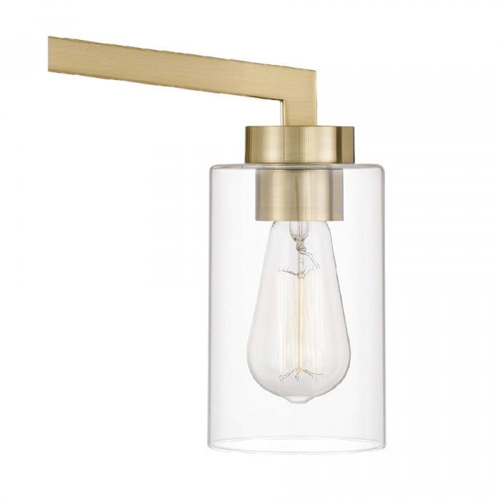 Lámpara de pared con cilindro de vidrio industrial Brassiq - Luz para tocador de baño estilo antiguo