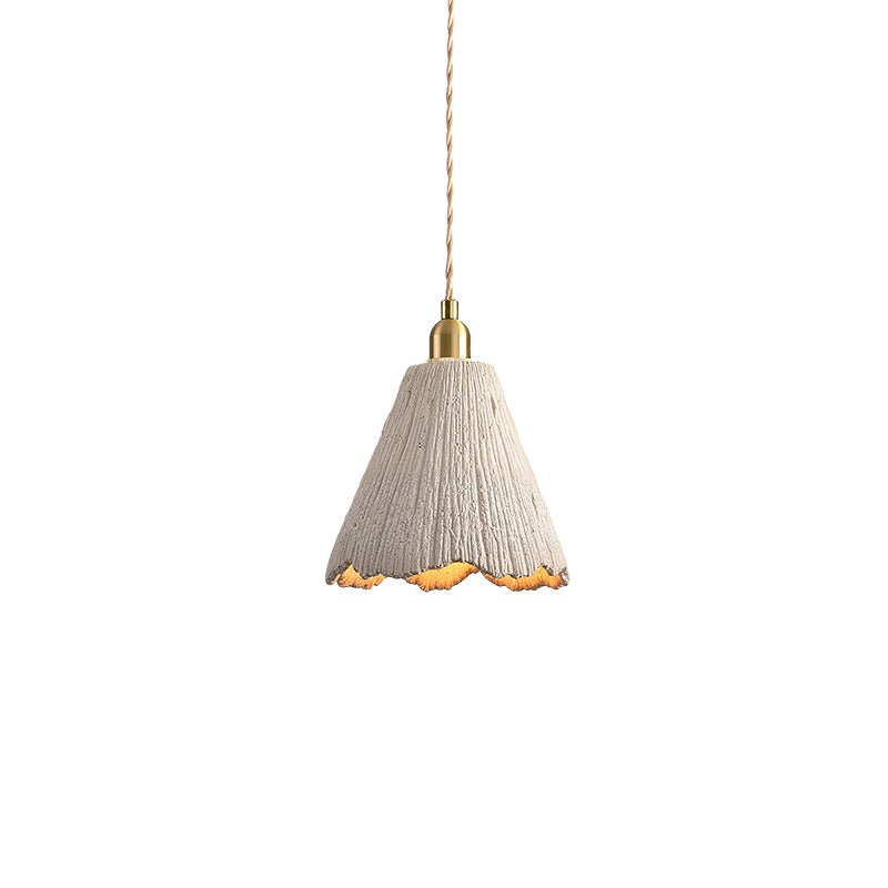 Textured Cement Gold Plug-In Swag Pendant