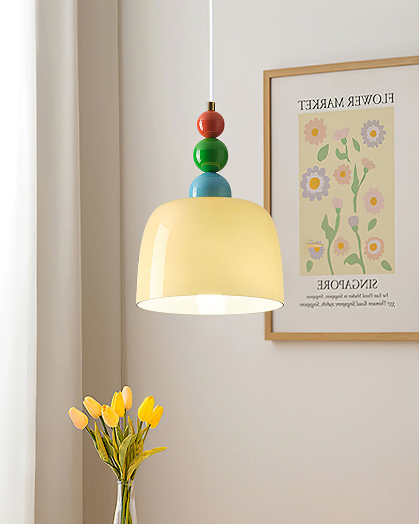 Colorful Beaded Glass Plug-In Pendant