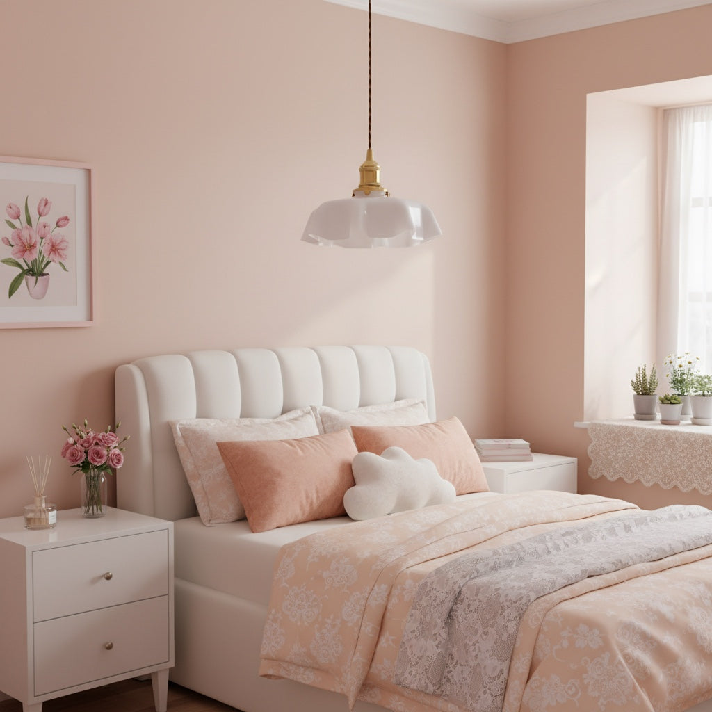 Lámpara colgante con flor de inspiración vintage Aluneroa Silueta suave y curva para iluminación interior