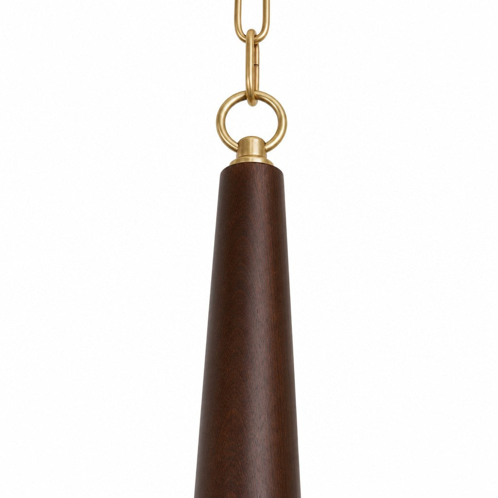 Solmire Rustic Chandelier – Wooden Mental Frame with Fabric Shades for Living Room