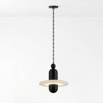 Bild in Gallery-Viewer laden, Black Metal Alabaster Chain-Hung Chandelier