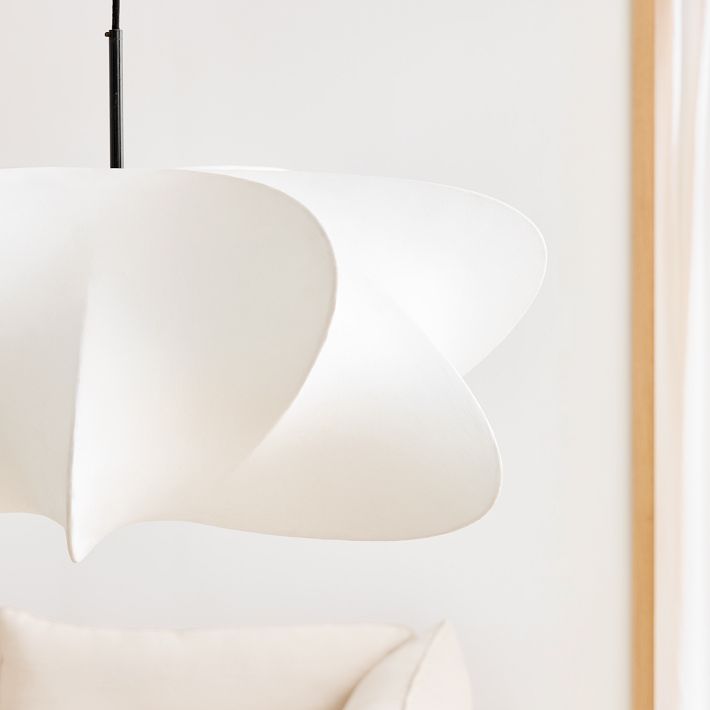 Lámpara colgante Havion Cocoon: pantalla minimalista de polímero con suspensión ajustable