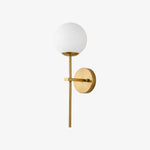 Cargar imagen en el visor de la Galería, Gold short wall sconce with milk glass shade