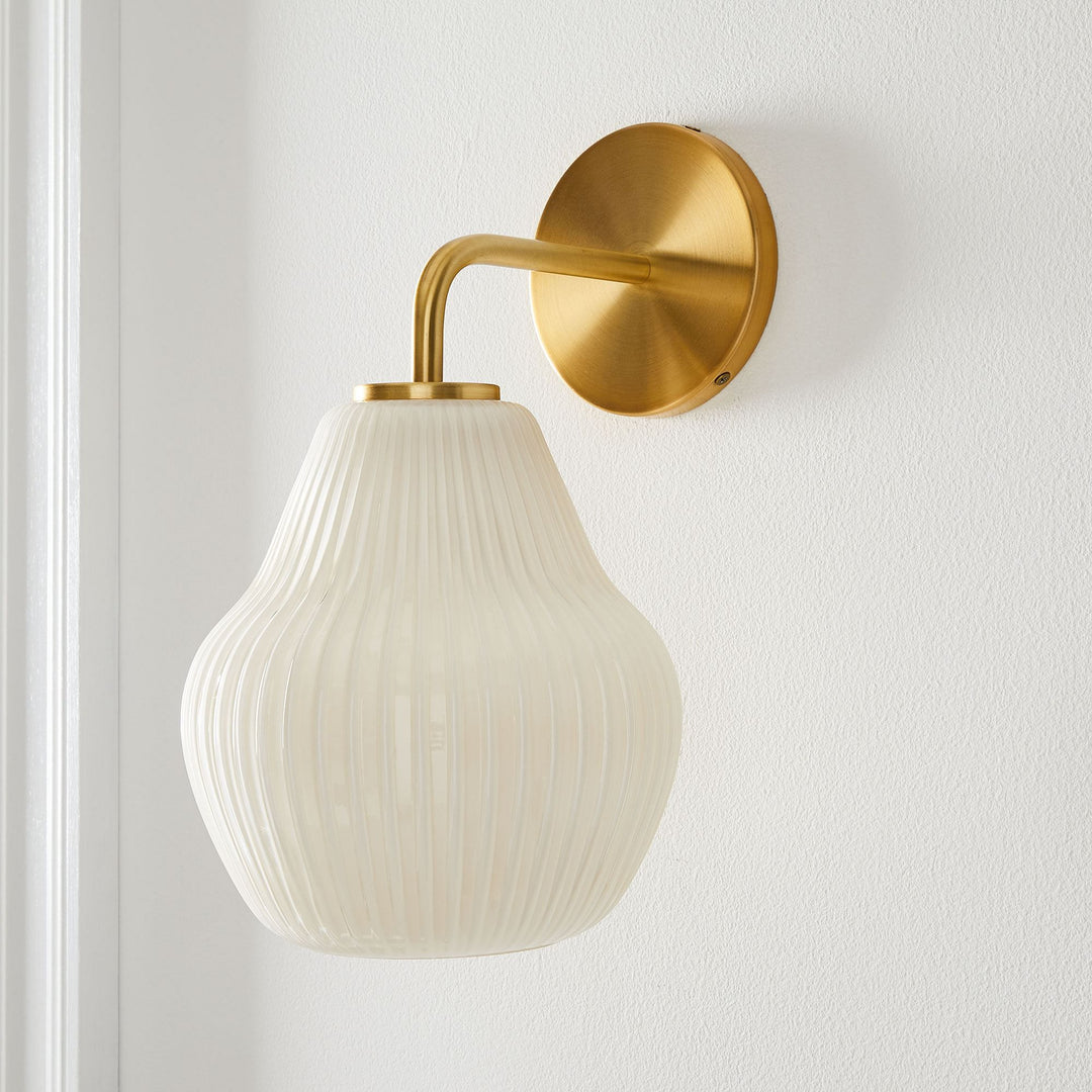 Aplique de pared Rivrona de vidrio estriado - Lámpara de tocador moderna de vidrio esmerilado