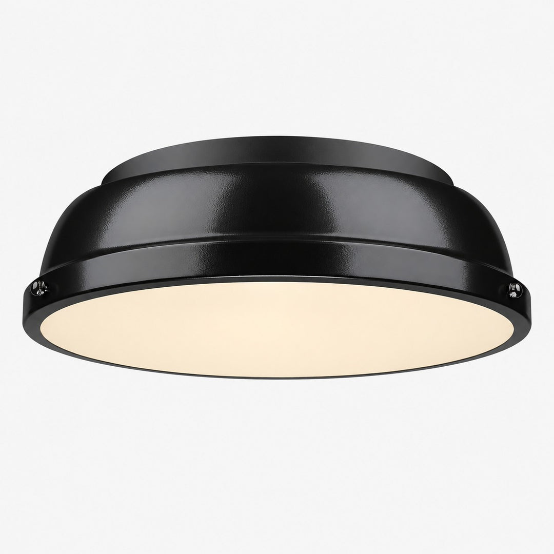 Metal Flush Mount Ceiling Fixture with Frosted Diffuser