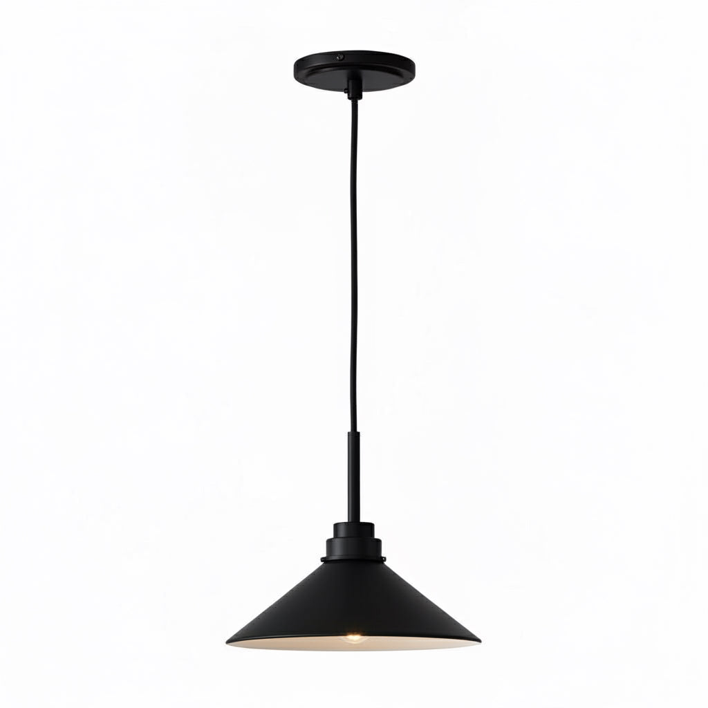 Aurenza Modern Farmhouse  Cone Pendant Light – Dimmable Kitchen and Entryway Lighting