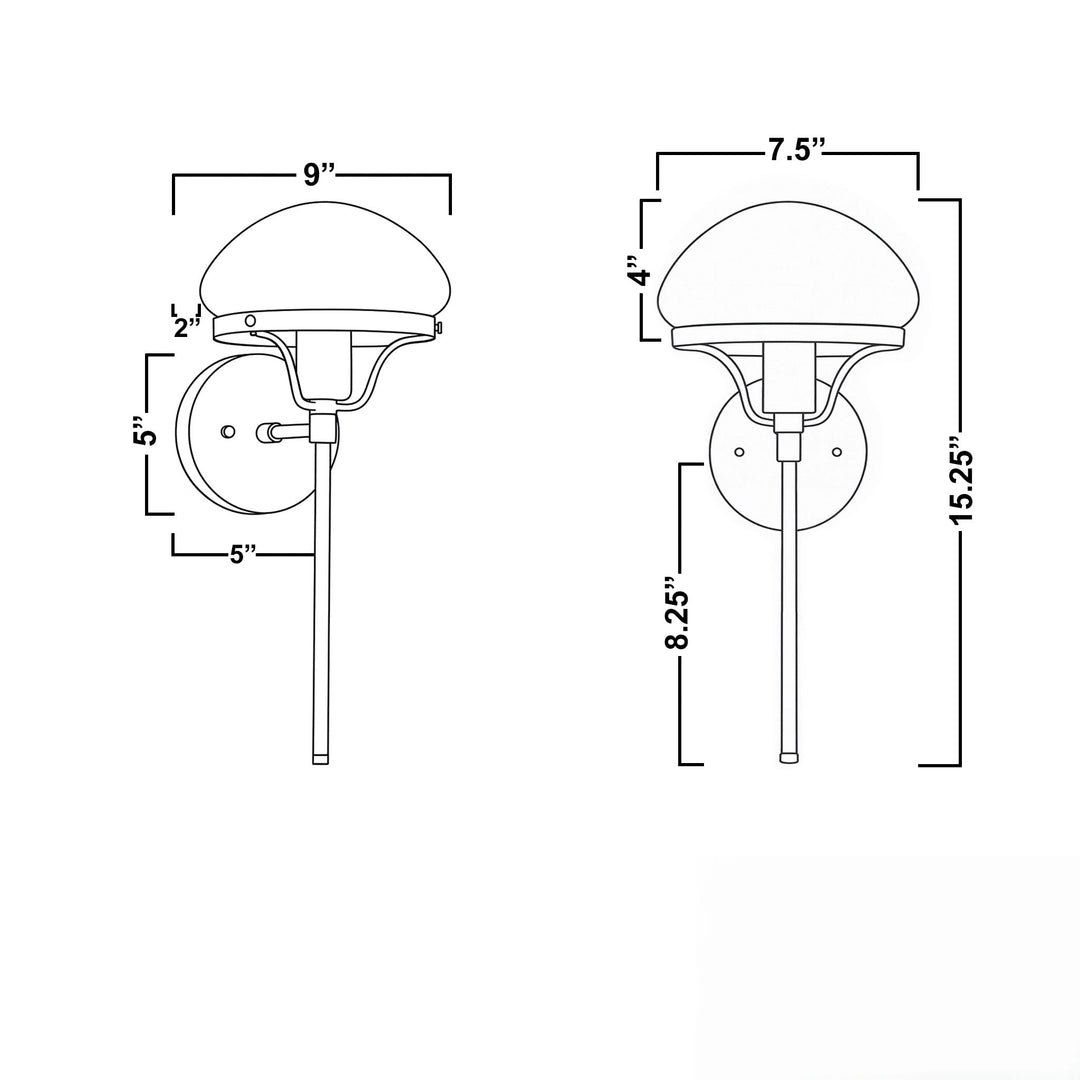 Ornato Luxe Minimalist Black Matte Wall Lamp - Contemporary Wall Mounted Fixture for Bedroom