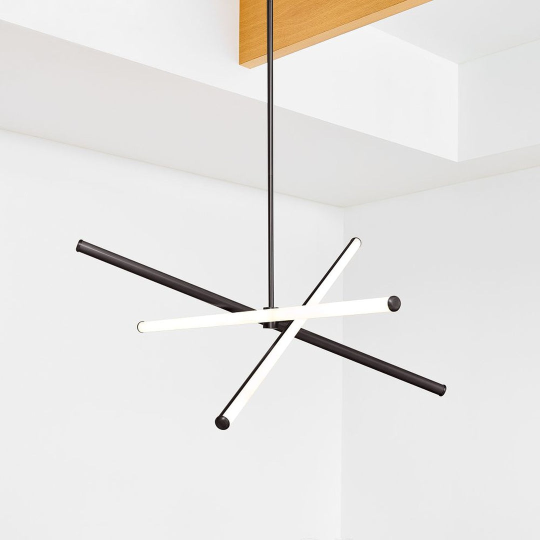 Voro Led Rod Chandelier - Linear Sputnik Modern Minimalist Lighting
