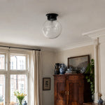 Bild in Gallery-Viewer laden, Glass ceiling lamp installed close to the ceiling in a classic room