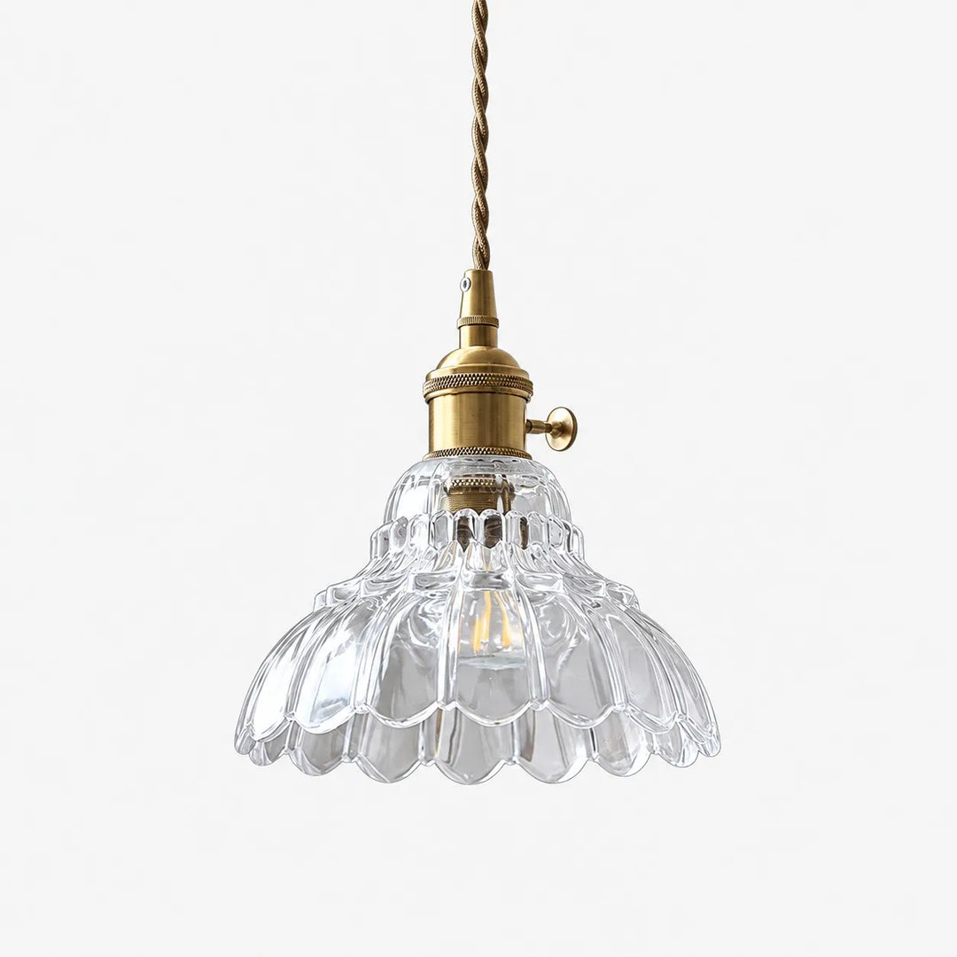 Clear Bell Flower glass pendant light