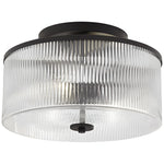 Charger l&#39;image dans la visionneuse de galerie, Plafonnier tambour en verre rayé - Luminaire de style campagnard
