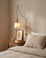 Bild in Gallery-Viewer laden, Wood Finial Ceramic Plug-In Swag Pendant