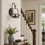 Load image into Gallery viewer, Rust metal wall sconce styled near entry table