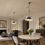 Charger l'image dans la visionneuse de galerie, Chrome adjustable pendant light in a classic living dining room