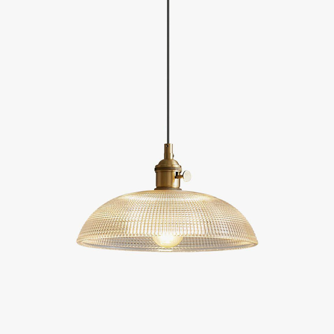 Polished Brass Domed Glass Plug-In Pendant