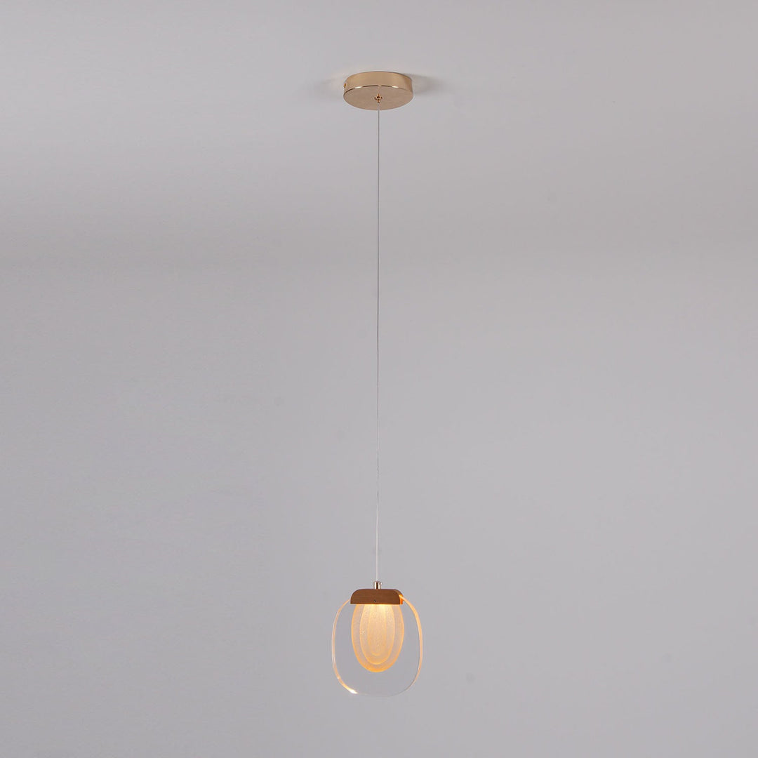 Clear Rippled Glass Plug-In Pendant