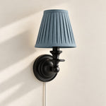 Bild in Gallery-Viewer laden, Rowan No-Wire Pleated Drum Shade Wall Sconce – Plug-In Fabric Wall Light