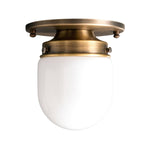 Cargar imagen en el visor de la Galería, Opalume Glass Flush Mount Ceiling and Wall Light - Art Deco Small Globe Fixture
