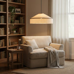 Bild in Gallery-Viewer laden, Beige Pleated Fabric Fringe Plug-In Pendant