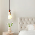 Bild in Gallery-Viewer laden, Elegantes Leuchten Creme Stein Nachttisch Pendelleuchte