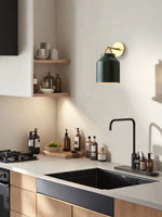 Load image into Gallery viewer, Stairway Wall Sconce – Minimalist Wall Lamp In Vintage Gold And Black Metal
