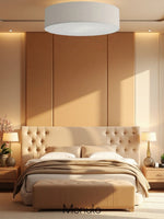 Load image into Gallery viewer, Soft Ceiling Lamp - Fabric &amp; Acrylic Round Light for Ambient Glow
