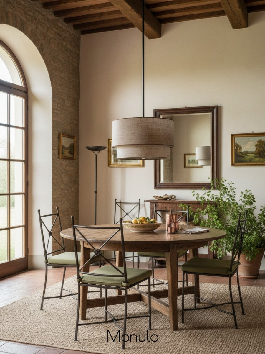 Double Fabric Drum Pendant Lamp