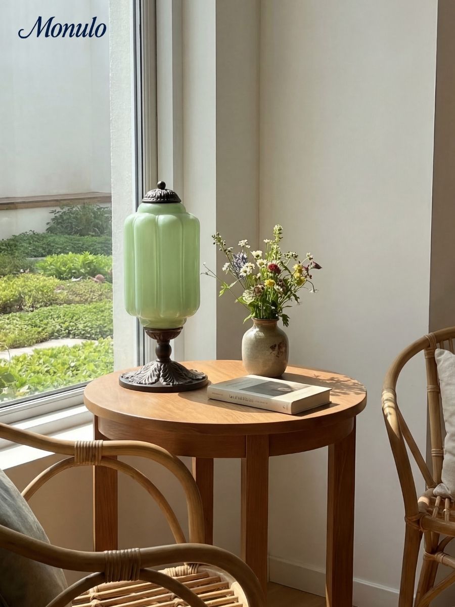 Vintage Glas Eloise Tischlampe